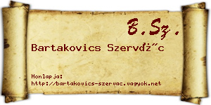 Bartakovics Szervác névjegykártya